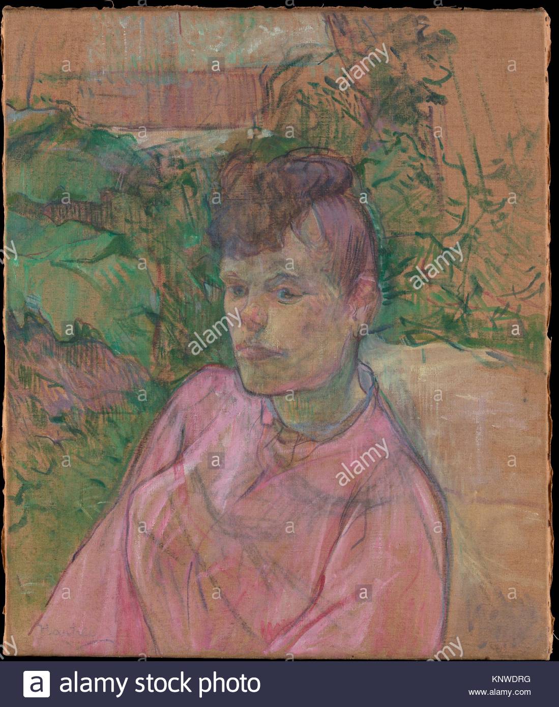 1099x1390 Woman In The Garden Of Monsieur Forest. Artist Henri De Stock - Henri Du Bois Painting
