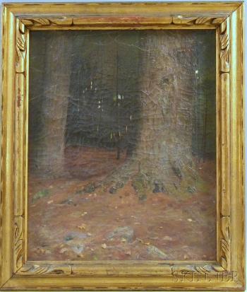 350x413 Woodland View By Henri Pierre Hippolyte Dubois Blouin Art Sales - Henri Du Bois Painting