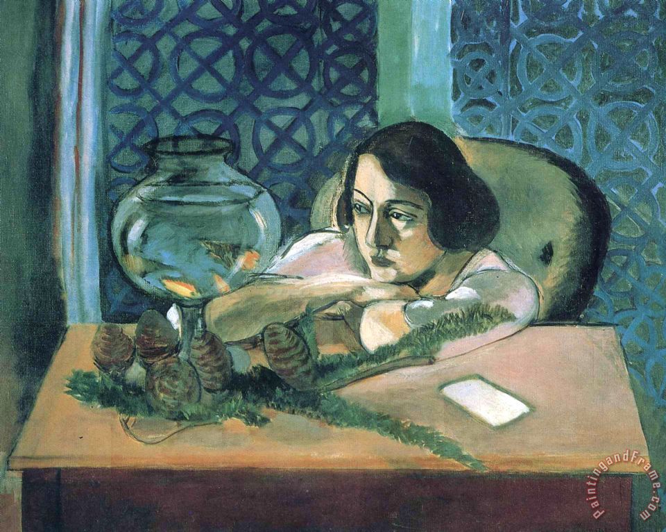 960x766 Henri Matisse Woman Before A Fish Bowl 1922 Art Painting For Sale - Henri Matisse Painting