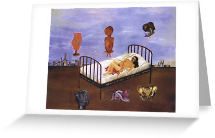 441x283 Frida Kahlo Henry Ford Hospital Painting Greeting Cards By C - Henry Ford Hospital Painting