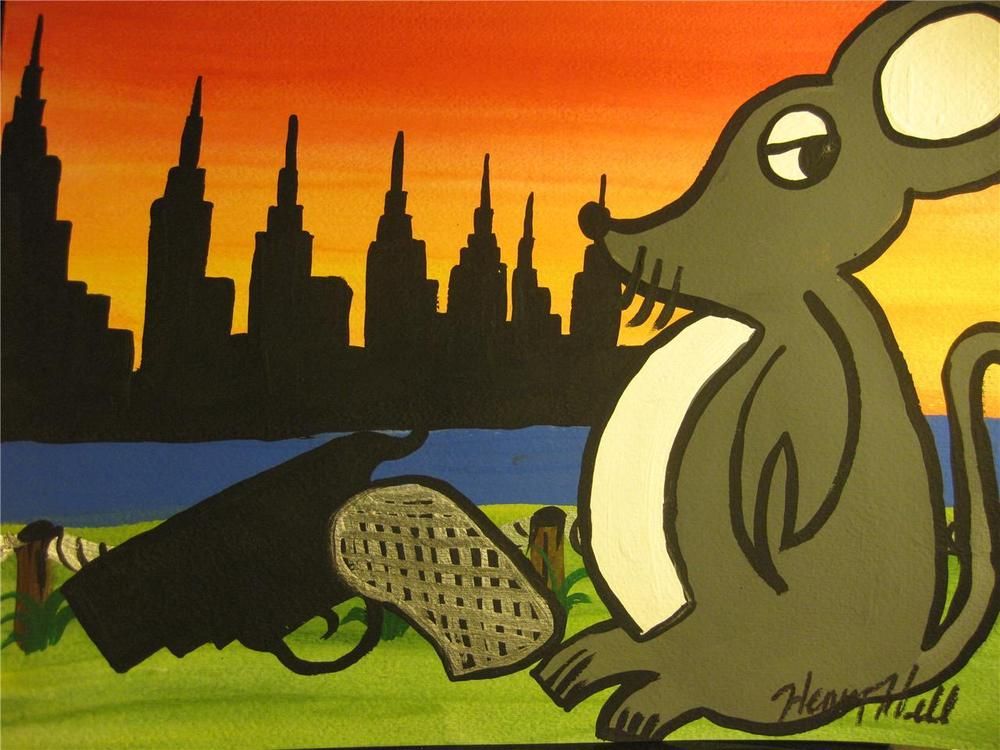 1000x750 Henry Hill Goodfella's Original Painting Rat In Brooklyn - Henry Hill Painting
