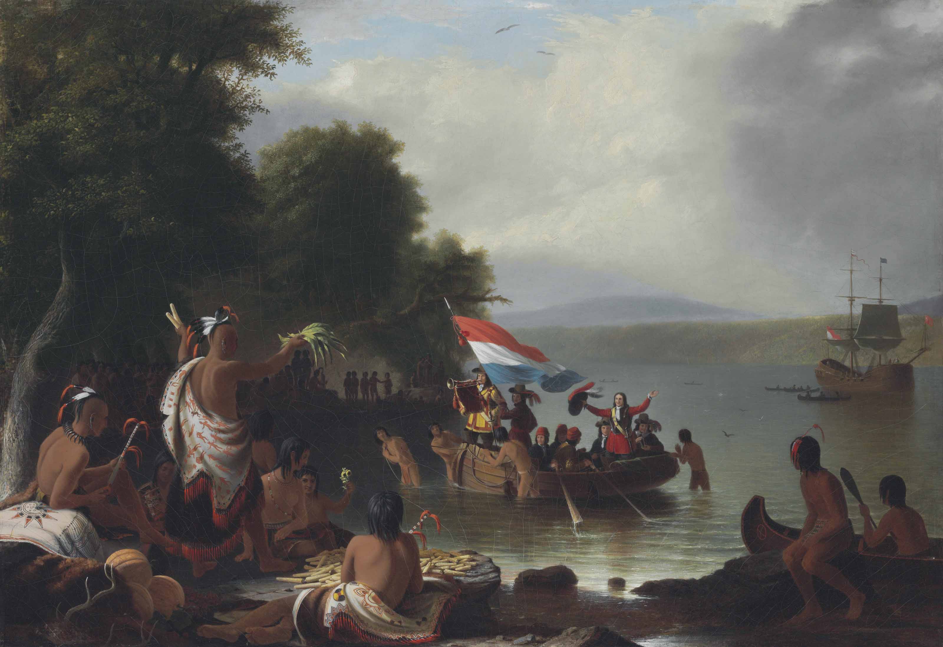 3200x2197 Robert Walter Weir (1803 1889) Landing Of Henry Hudson, 1609, - Henry Hudson Painting