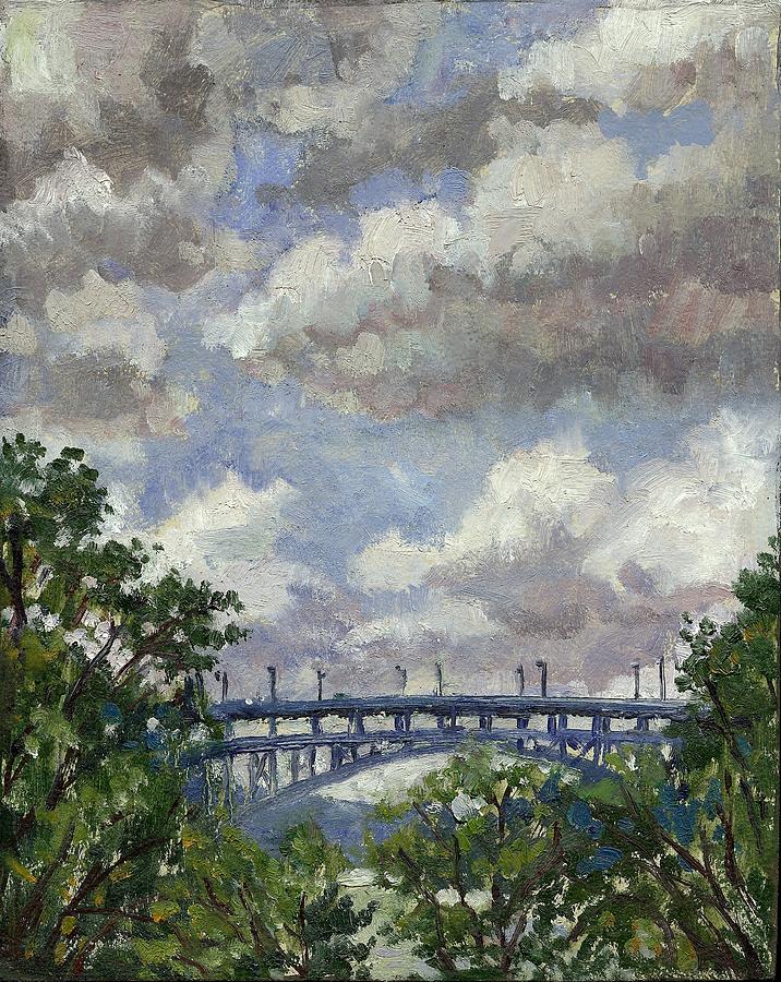 716x900 Rolling Clouds Henry Hudson Bridge From Inwood Painting By Thor - Henry Hudson Painting