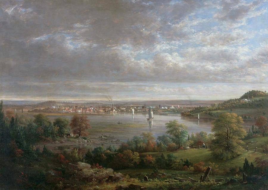 900x638 View Of Hudson Painting By Henry Ary - Henry Hudson Painting