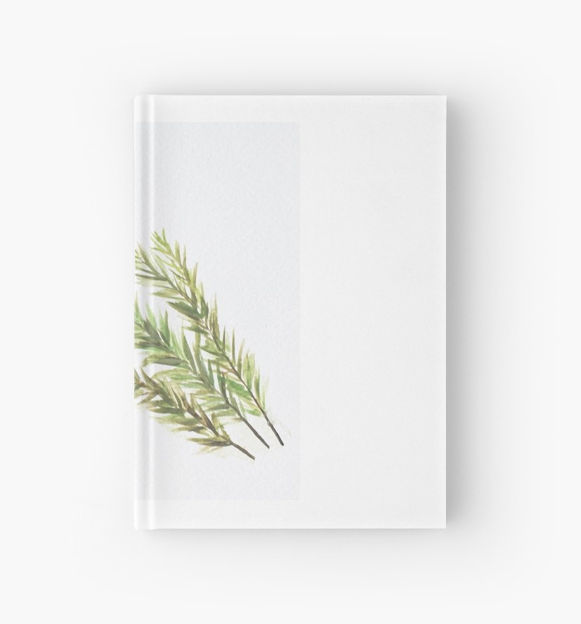 827x889 Rosemary Herb Painting Hardcover Journals By Monika Howarth - Herb Painting