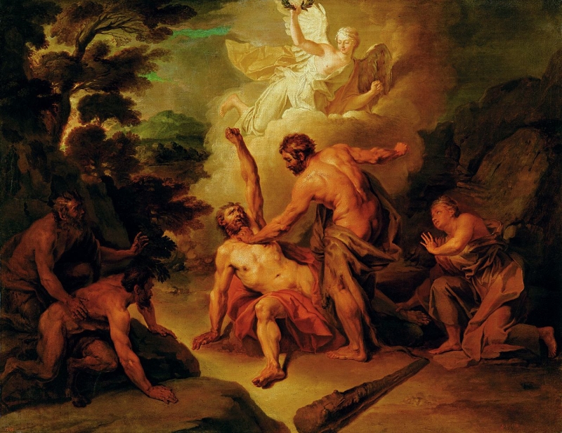 800x616 Hercules Fighting Achelous Painting Nicolas Bertin Oil Paintings - Hercules And Achelous Painting