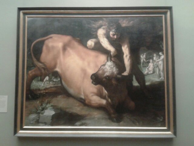 640x480 Hercules And Achelous By Cornelis Cornelisz Van Haarlem Eatartdaily - Hercules And Achelous Painting
