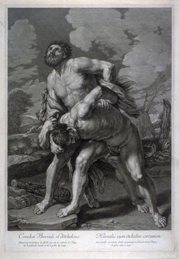624x900 Combat Of Hercules And Achelous - Hercules And Achelous Painting