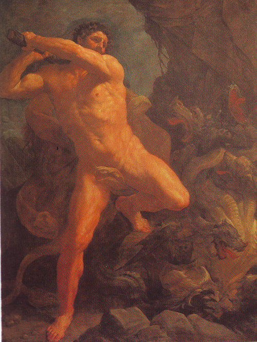 500x665 Hercules Vanquishing The Hydra Painting Guido Reni Oil Paintings - Hercules And The Hydra Painting