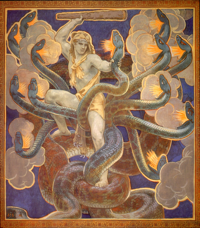 800x910 Hercules And The Hydra John Singer Sargent - Hercules And The Hydra Painting