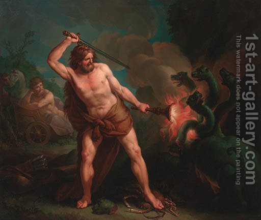 512x433 Hercules And The Lernaean Hydra Francesco Manno Reproduction 1st - Hercules And The Hydra Painting