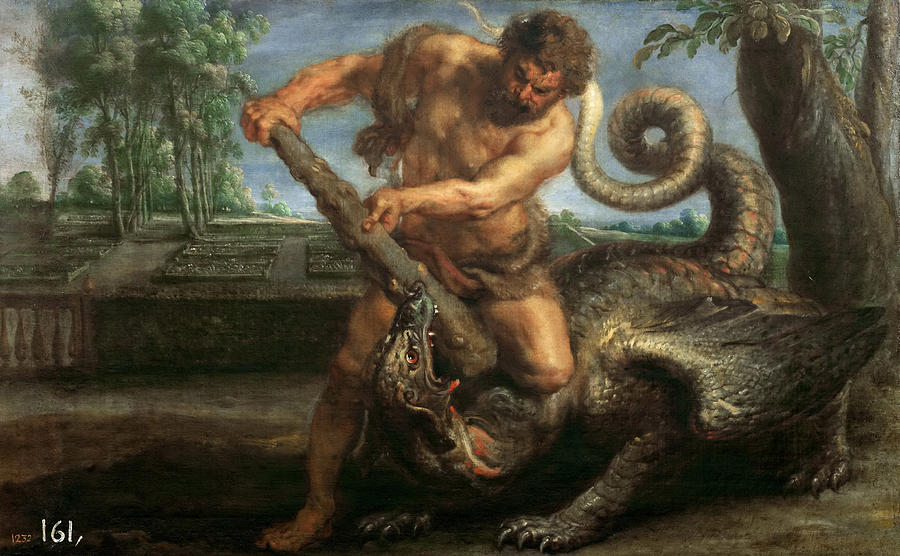 900x556 Hercules Killing The Dragon Of The Garden Of The Hesperides - Hercules Painting