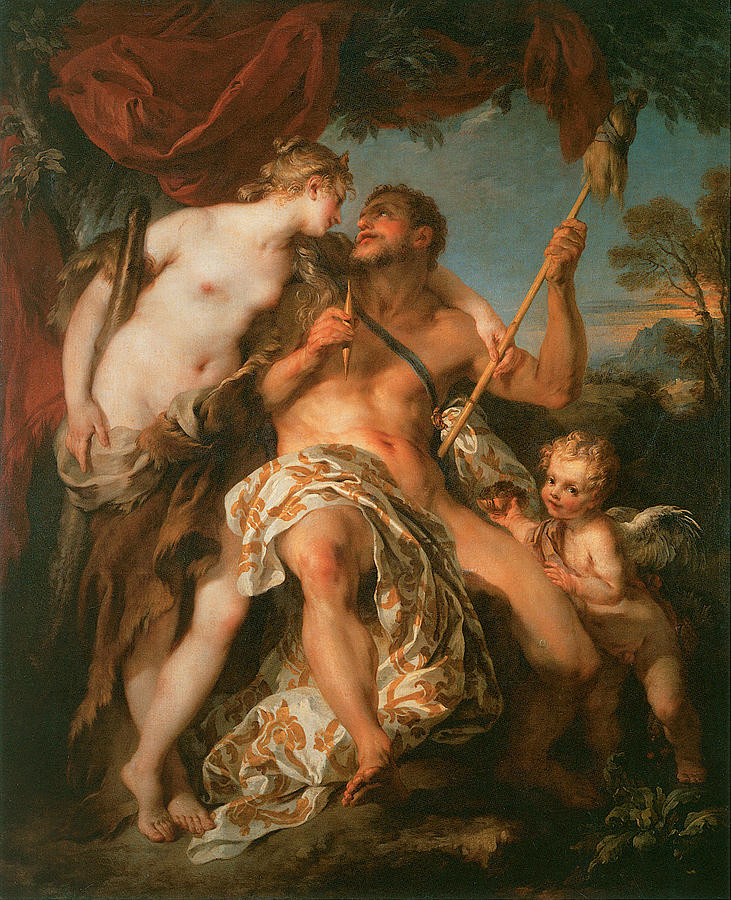 731x900 Hercules And Omphale Painting By Francois Le Moyne - Hercules Painting