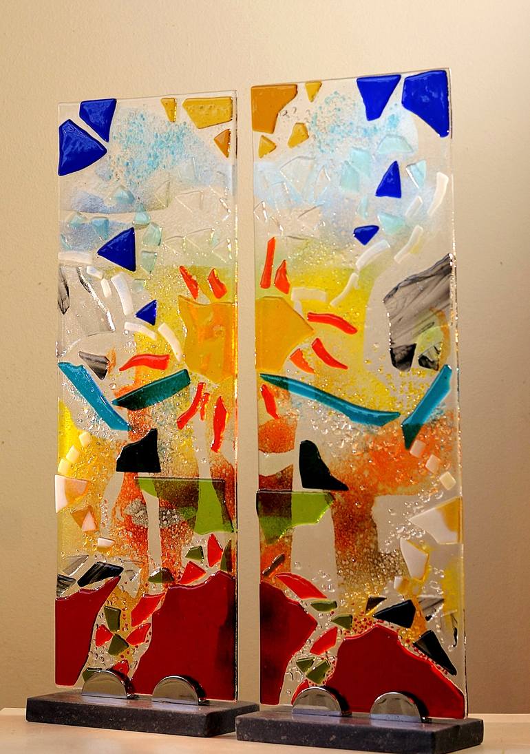 770x1095 Saatchi Art Here Comes The Sun Glass Diptych Sculpture By Hanneke - Here Comes The Sun Painting