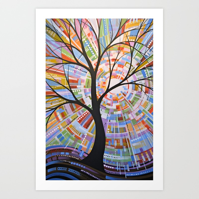 700x700 Abstract Art Landscape Original Painting Here Comes The Sun - Here Comes The Sun Painting