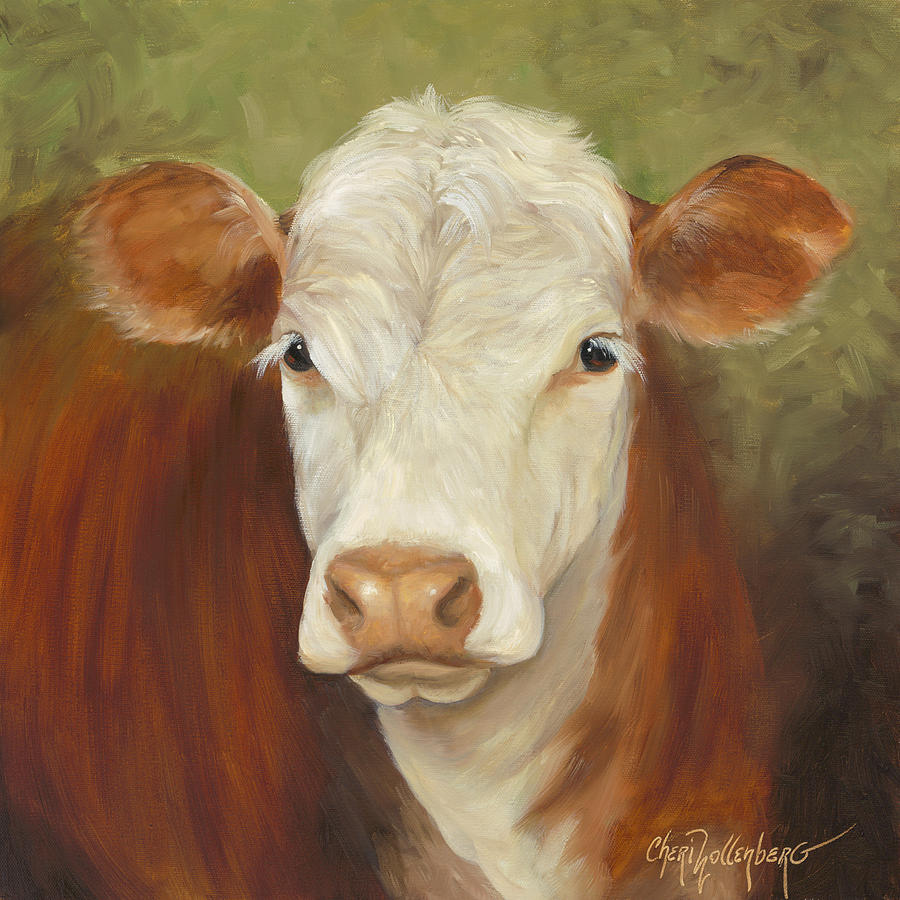 900x900 Ms Sophie - Hereford Cow Painting