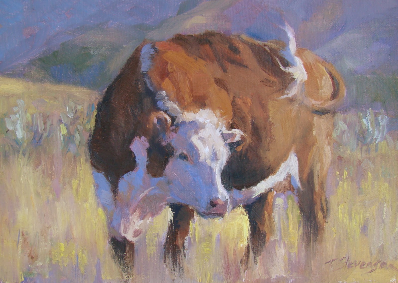1600x1141 Trish Stevenson Painting Blog - Hereford Cow Painting