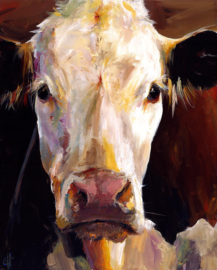 723x900 Gladys The Cow Painting By Cari Humphry - Hereford Cow Painting