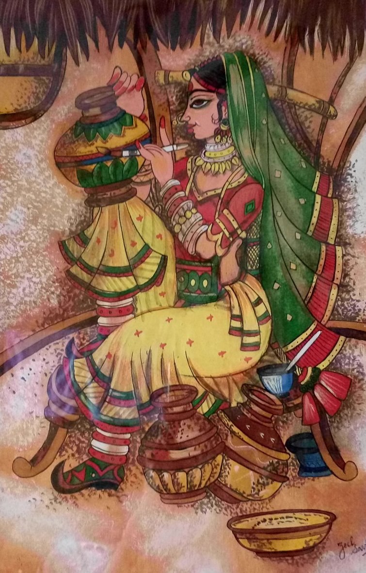 755x1179 Buy Rich Heritage Handmade Painting By Zeel Savla. Code - Heritage Painting