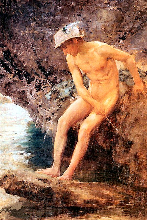 602x900 Hermes Painting By Henry Scott Tuke - Hermes Painting