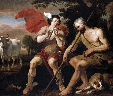 470x400 Mercury (Hermes) And Argos. Painting By Artist Abraham Hondius - Hermes Painting