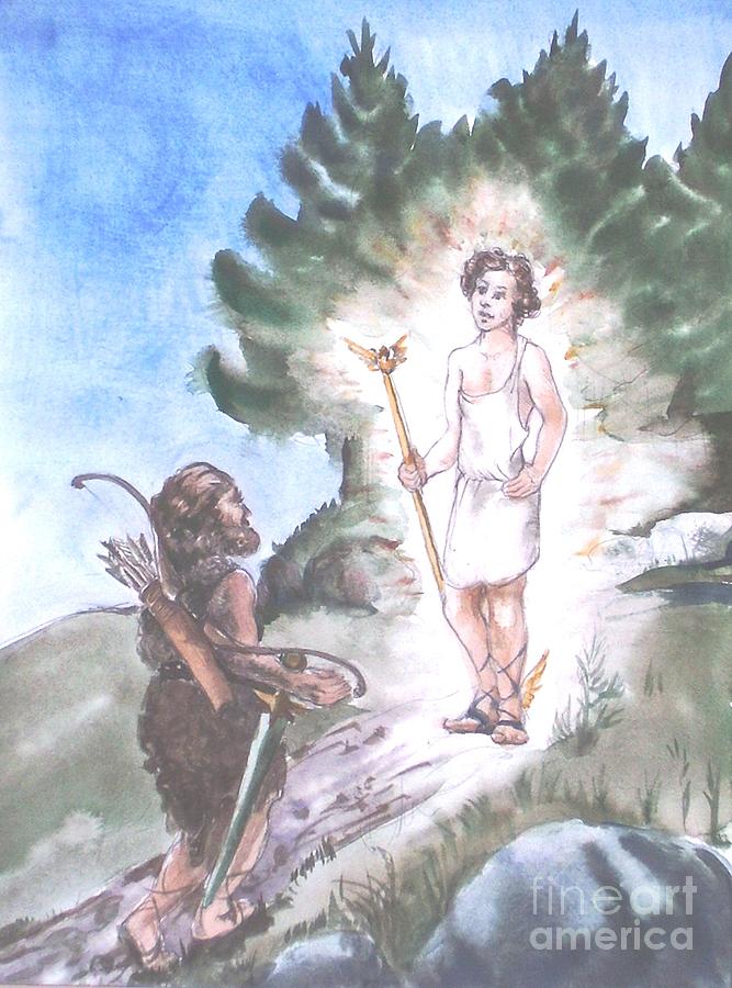 667x900 Odysseus Meets Hermes Painting By Nelson Dale - Hermes Painting