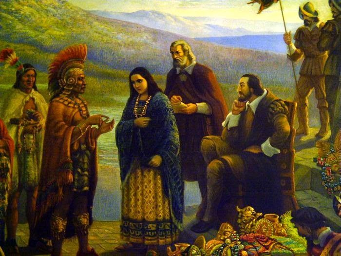 700x525 Marina, La Malinche With As A Interpreter - Hernan Cortes Painting