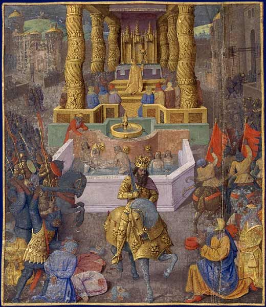 520x600 The Capture Of Jerusalem By Herod The Great, Jean Fouquet 1470 - Herod The Great Painting