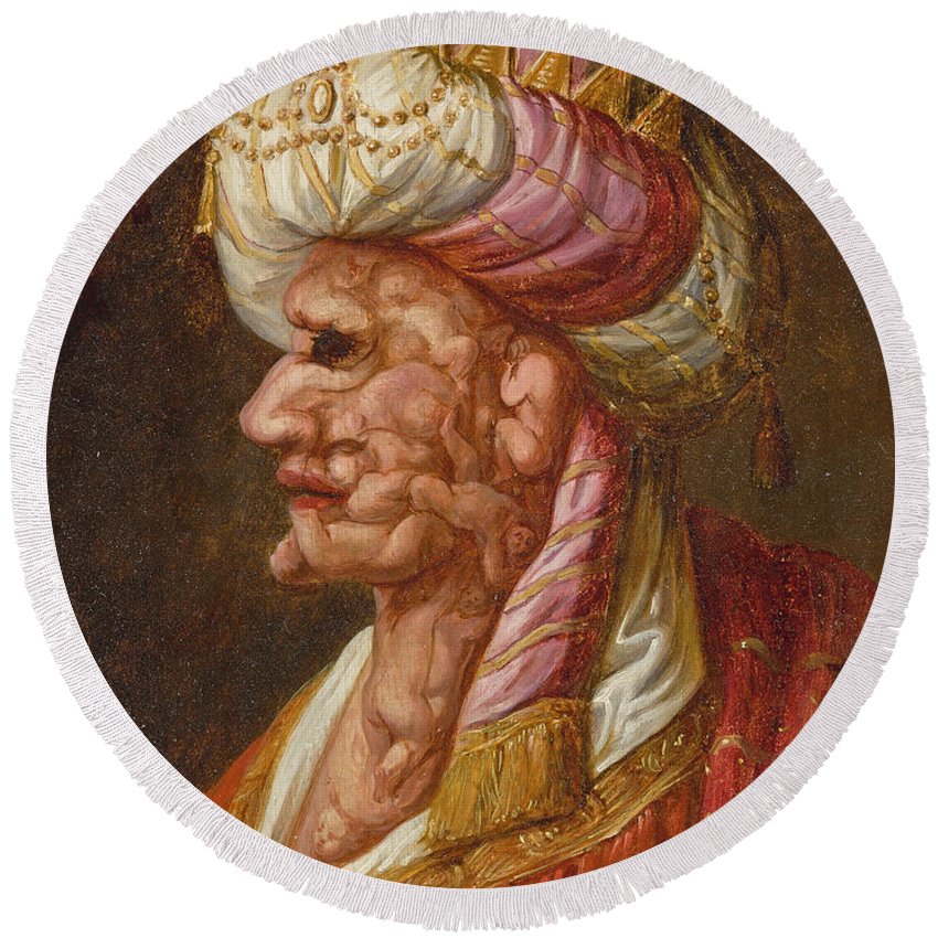 850x850 Anthropomorphic Portrait Of Herod The Great Round Beach Towel - Herod The Great Painting