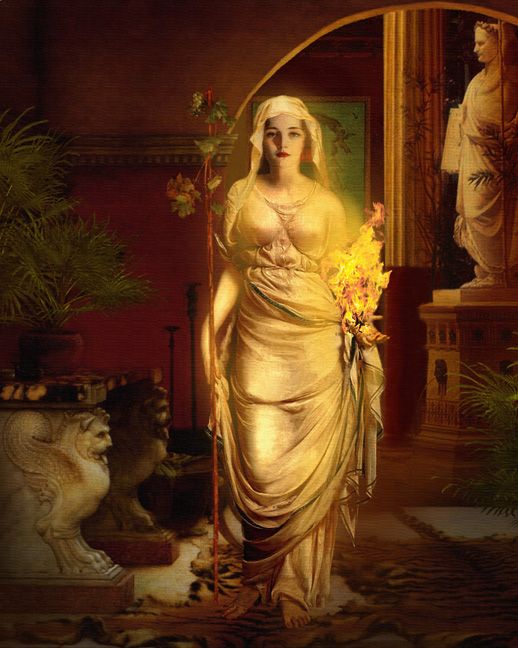 518x648 The Goddess Hestia By Howard David Johnson Goddess Art Of She - Hestia Painting