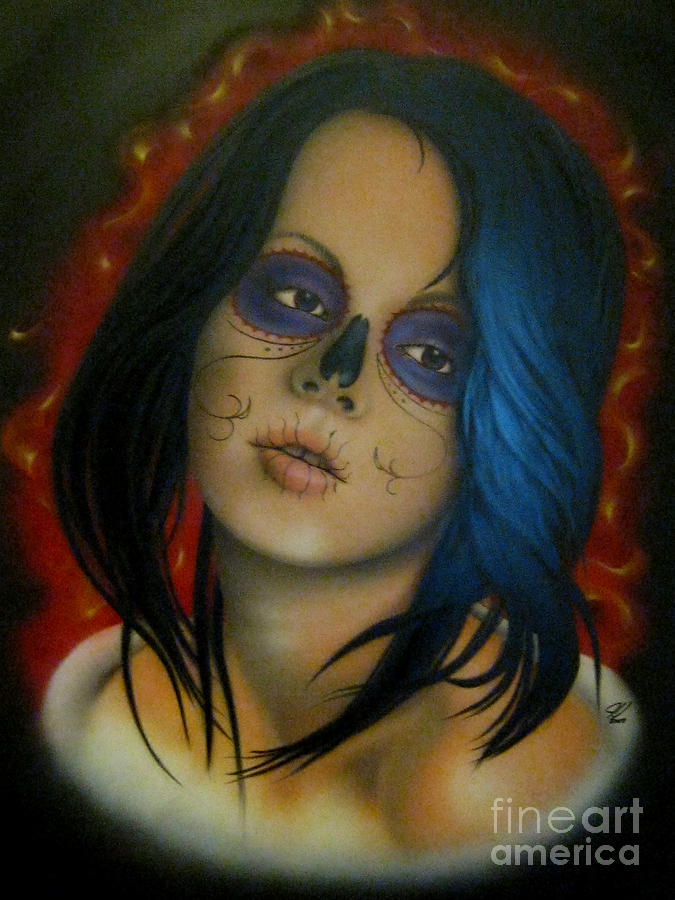 675x900 Sugar Skull Two Painting By Jeremy Hetrick - Hetrick Painting