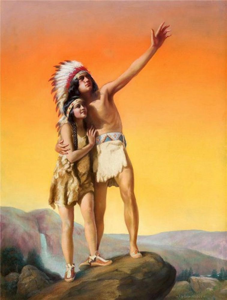 757x1000 Hiawatha's Honeymoon Adelaide Hiebel Fine Art Giclee - Hiawatha Painting