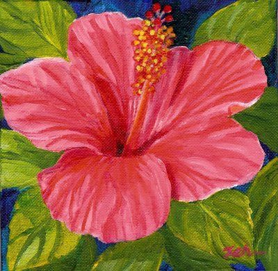 400x390 Hibiscus - Hibiscus Flower Painting Acrylic