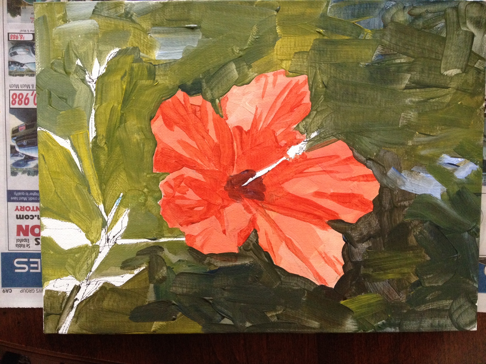1632x1224 Hibiscus Acrylic Painting Process Anna Lorraine Blog - Hibiscus Flower Painting Acrylic