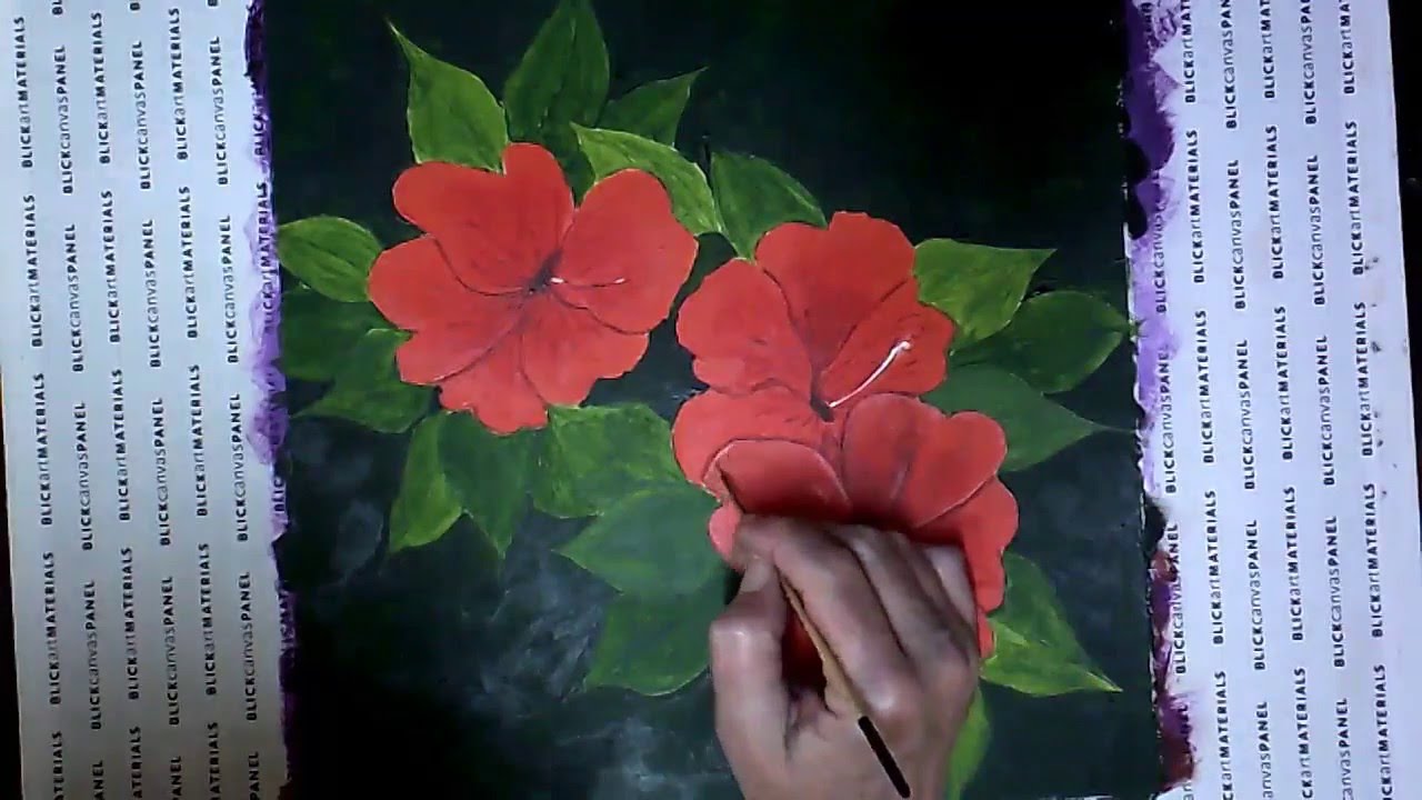 1280x720 How To Paint Hibiscus Flowers Acrylic Painting For Beginners - Hibiscus Flower Painting Acrylic