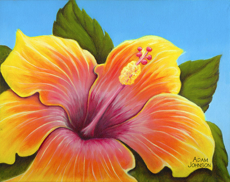 Hibiscus Flower Painting Acrylic at PaintingValley.com | Explore ...