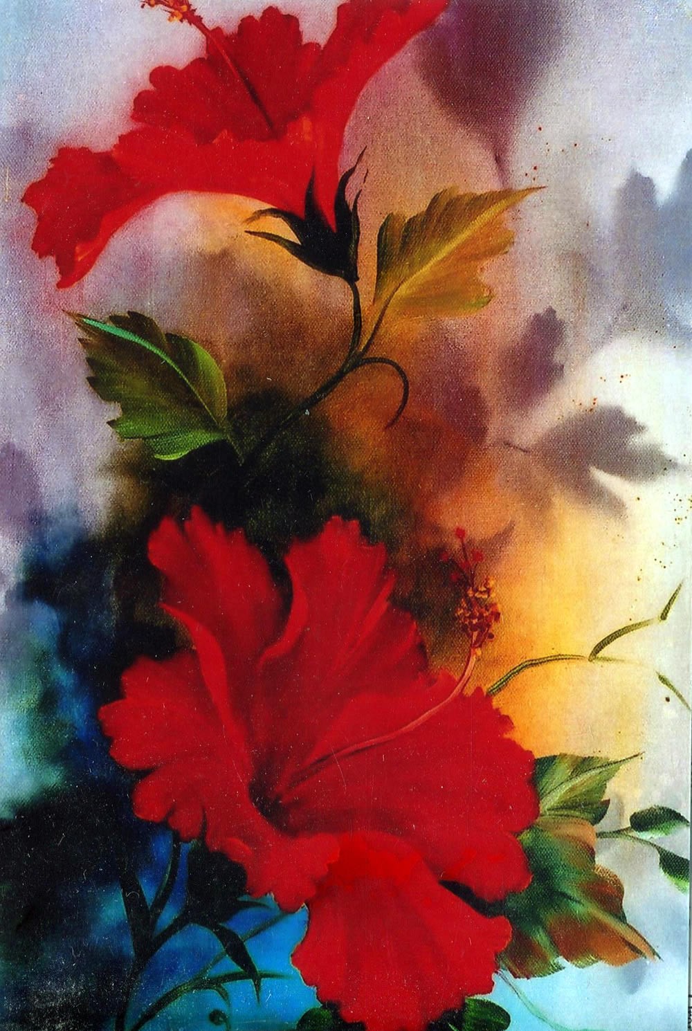 1000x1490 Bob Ross Floral Packet - Hibiscus Painting