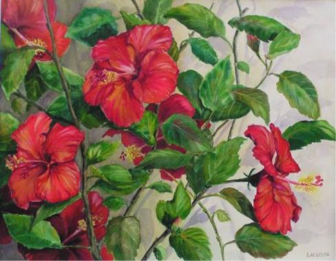 488x378 Witha Lacuesta - Hibiscus Painting