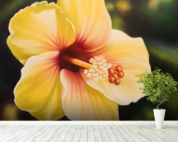 580x464 Yellow Hibiscus - Hibiscus Painting