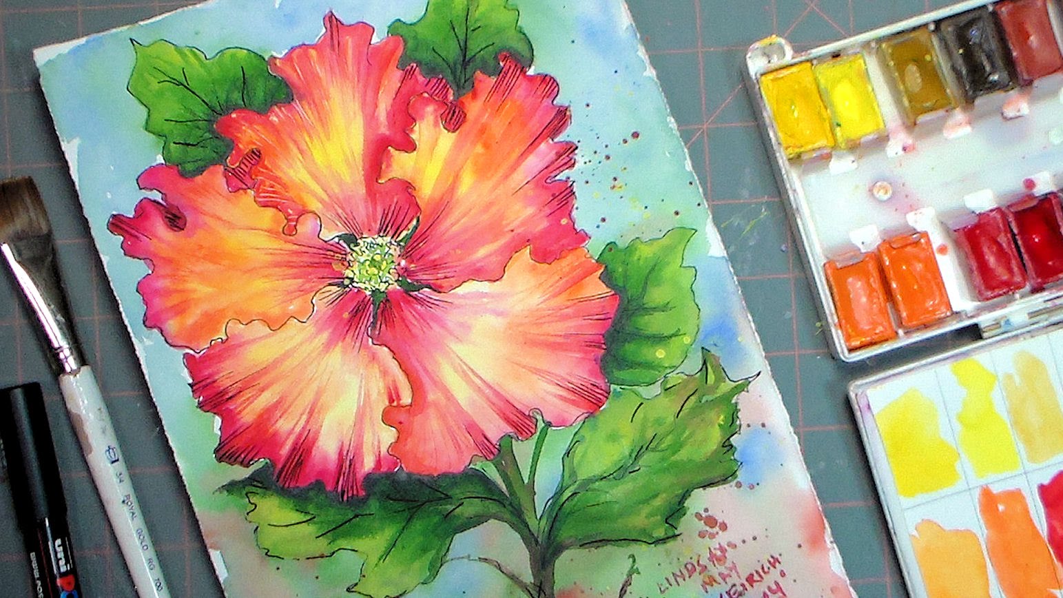 1543x868 Hibiscus Watercolor Painting Tutorial - Hibiscus Watercolor Painting