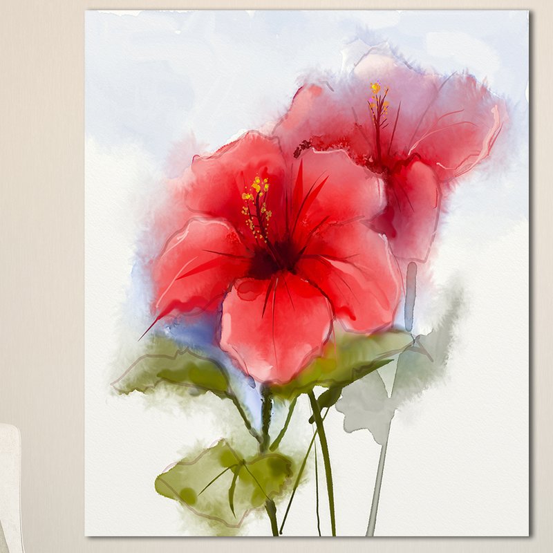 800x800 Designart - Hibiscus Watercolor Painting