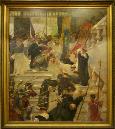 400x450 Assassination Of Governor Bunamante A Huge Painting 4.12m3.38m - Hidalgo Painting