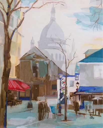 410x508 Te Traigo Flores By Carolina Hidalgo Salas, 2017 Painting - Hidalgo Painting