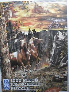 225x300 F.x. Schmid Hidden Horses 1000 Pieces 14 Hidden Images New, Sealed - Hidden Horses Painting