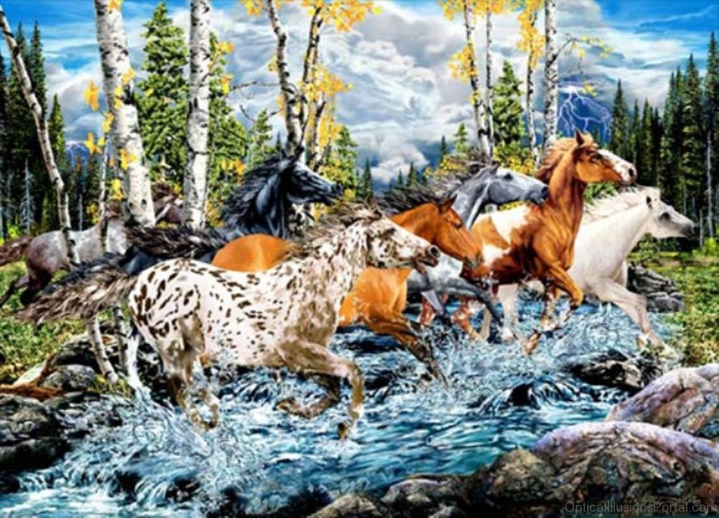 1024x738 55 Mind Blowing Hidden Illusion - Hidden Horses Painting