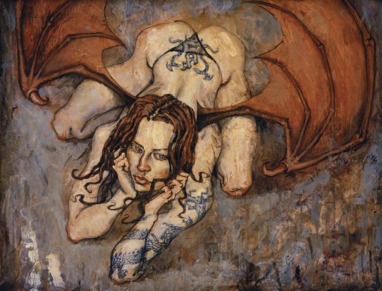 770x586 Saatchi Art A Finite End Hidden In Her Skin Painting By Jeff Faerber - Hidden Painting