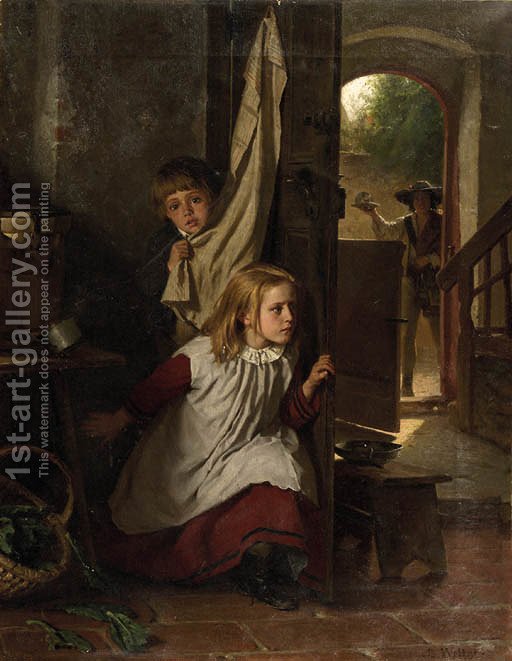 512x661 Playing Hide And Seek Berthold Woltze Reproduction 1st Art Gallery - Hide And Seek Painting