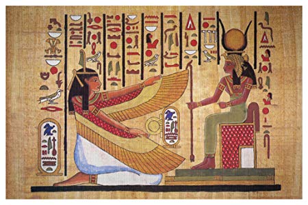 450x300 Egyptian Hieroglyphics Isis With Horned Crown Ancient Poster 30x46 - Hieroglyphics Painting