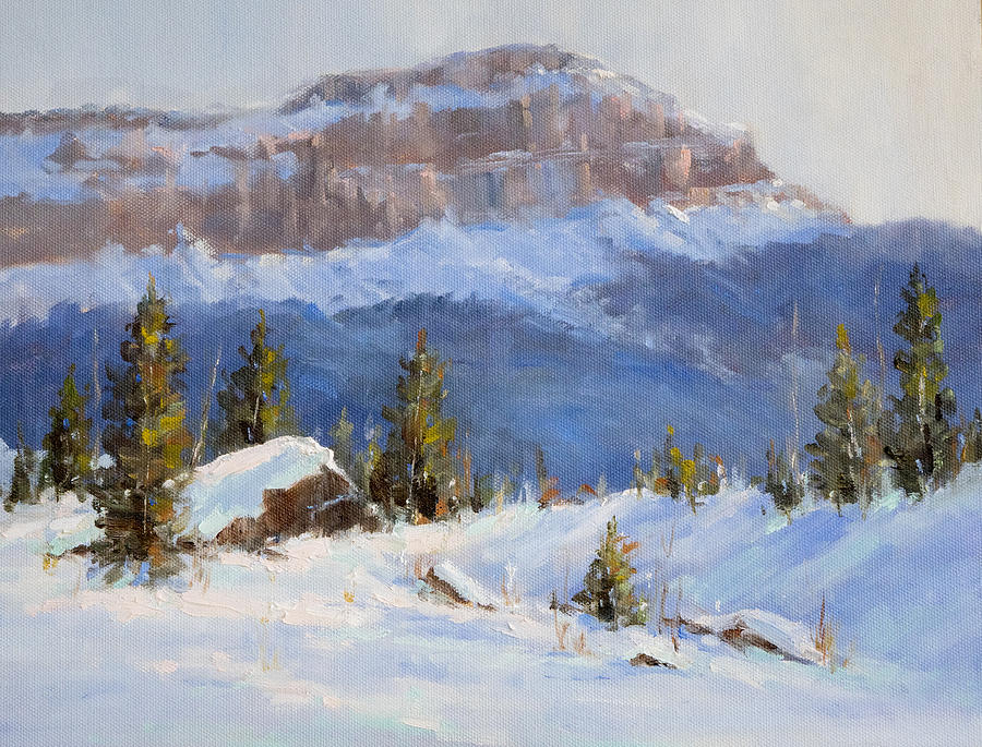 900x685 Winter In The High Country Painting By Bonnie Bowne - High Country Painting