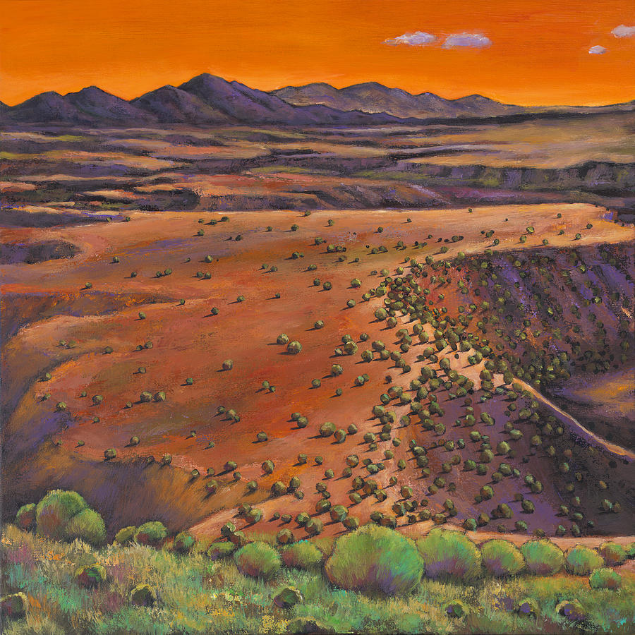 900x900 High Desert Evening Painting By Johnathan Harris - High Desert Painting